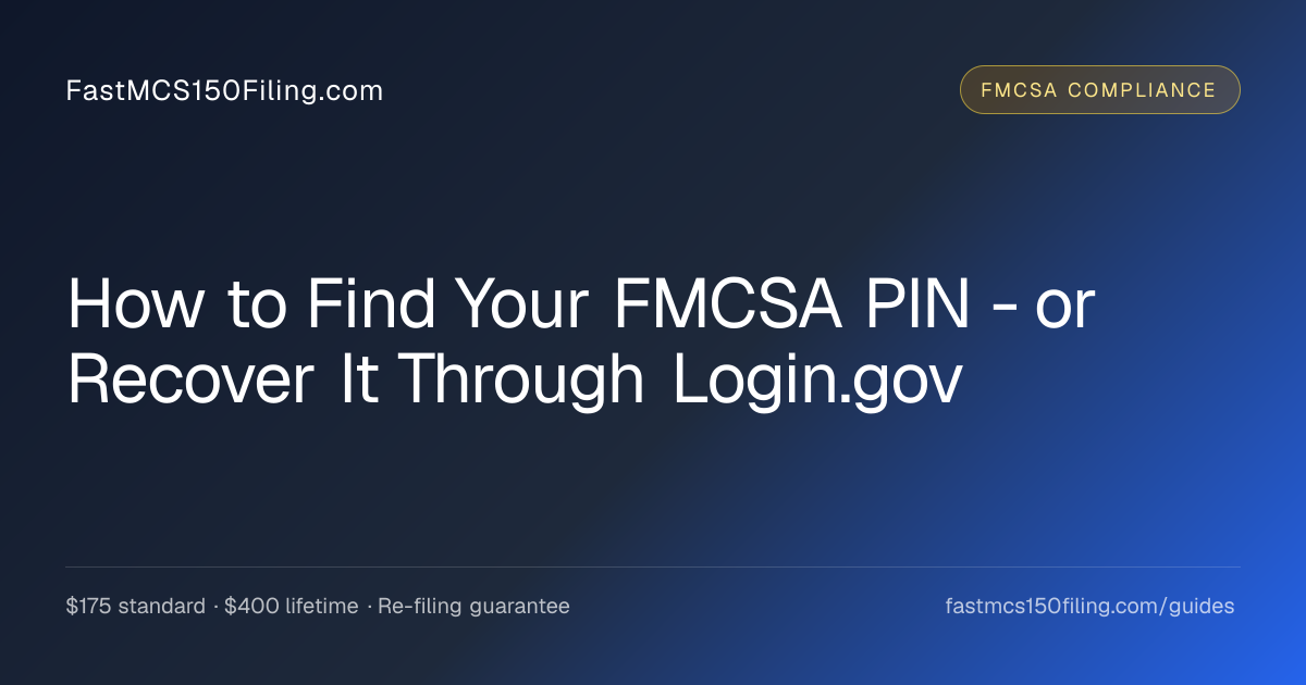 How to Find Your USDOT PIN (or Recover It Through Login.gov)